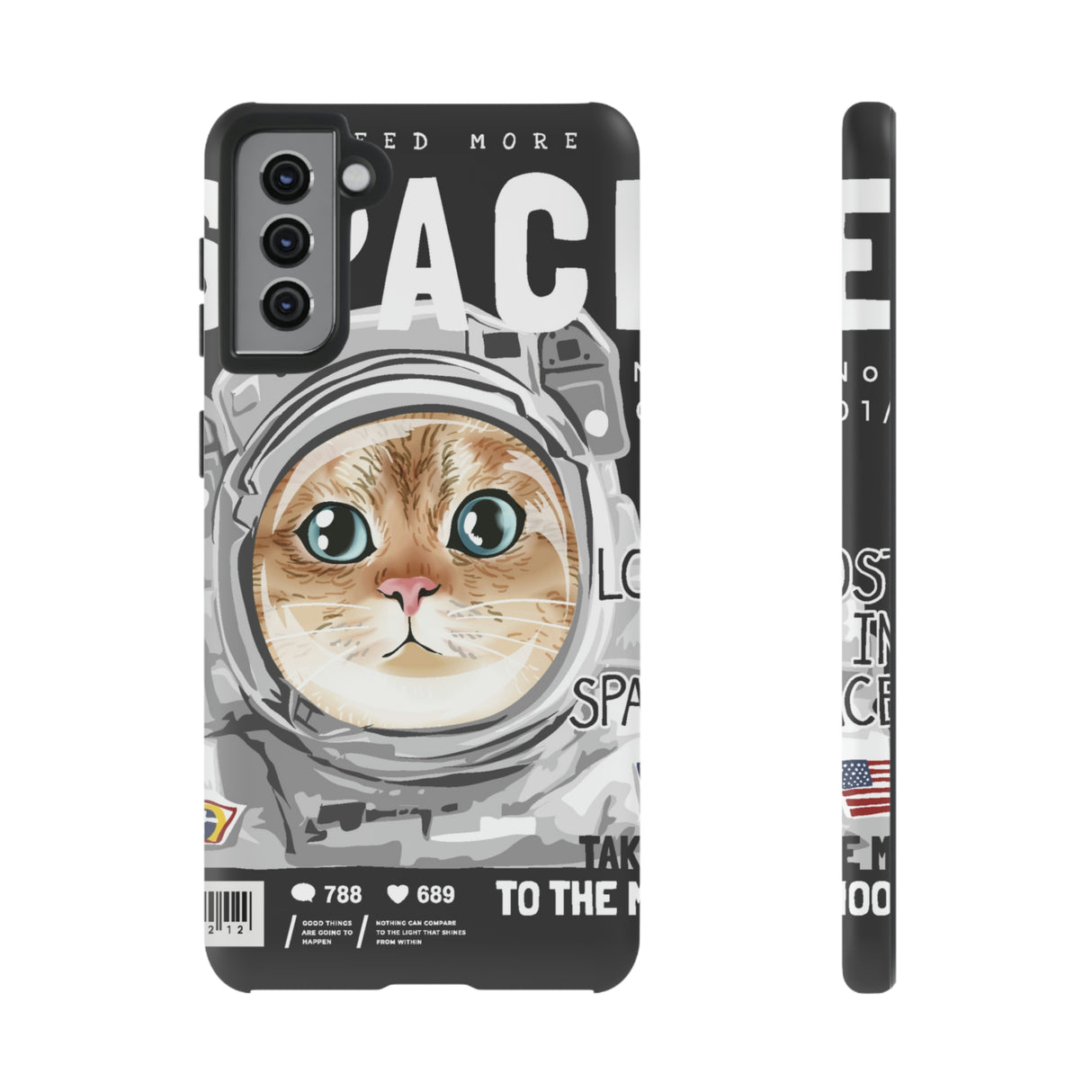 Space Cute Cat Android Case (Protective) Samsung Galaxy S21 Plus Matte Phone Case