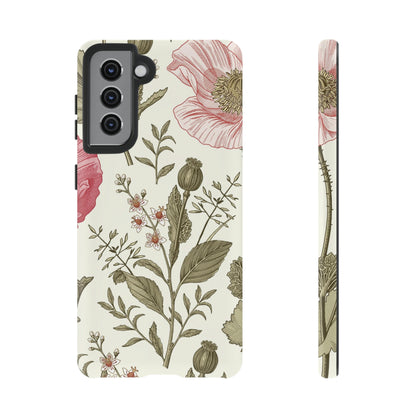 Poppy Purple Vintage Flower Samsung Case (Protective) Samsung Galaxy S21 Matte Phone Case