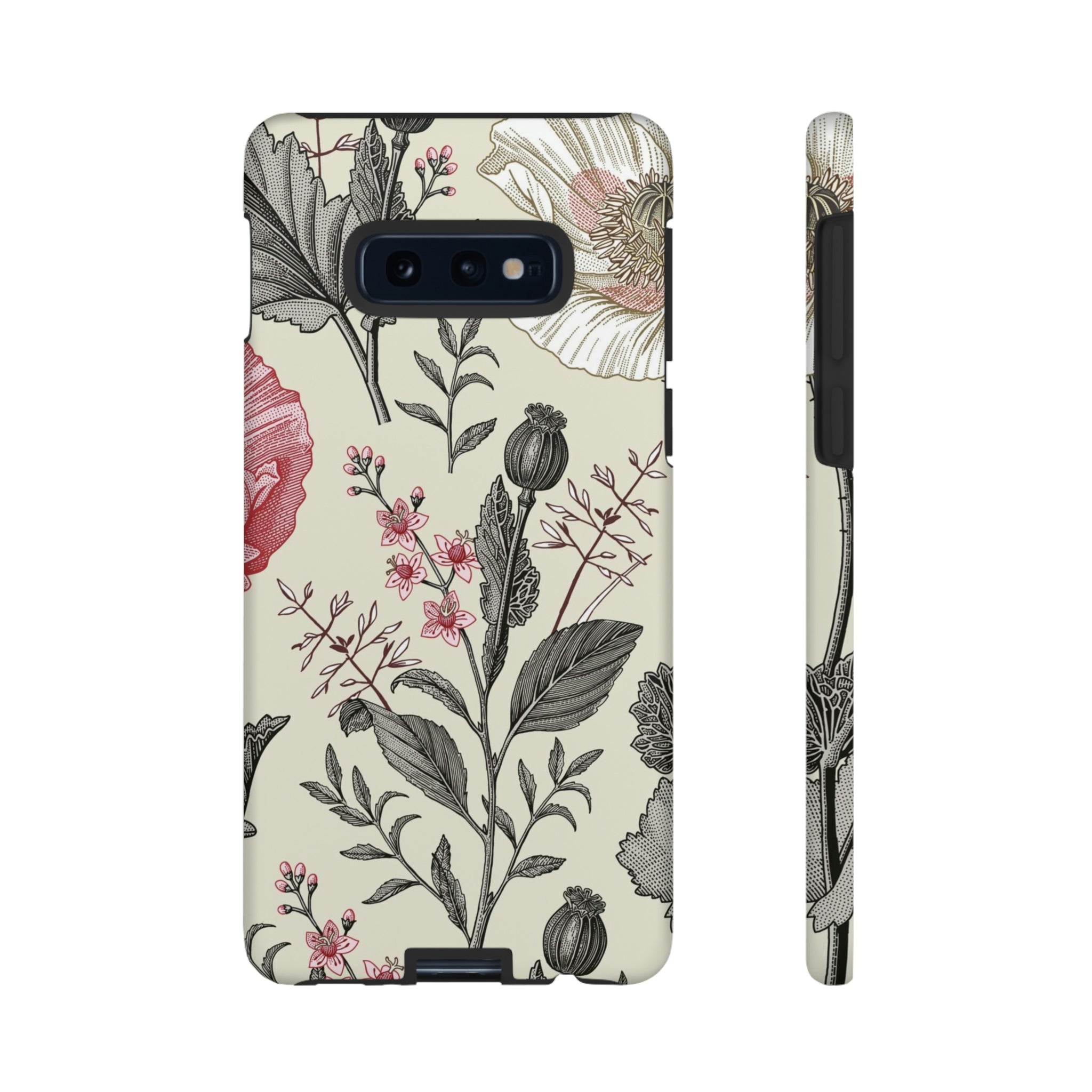 Poppy Pink Vintage Flower Samsung Case (Protective) Samsung Galaxy S10E Matte Phone Case