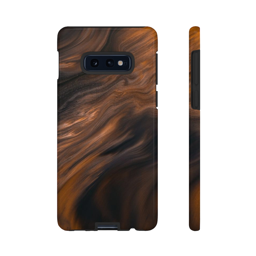 Brown Mist Ink Art Android Case (Protective) Samsung Galaxy S10E Glossy Phone Case