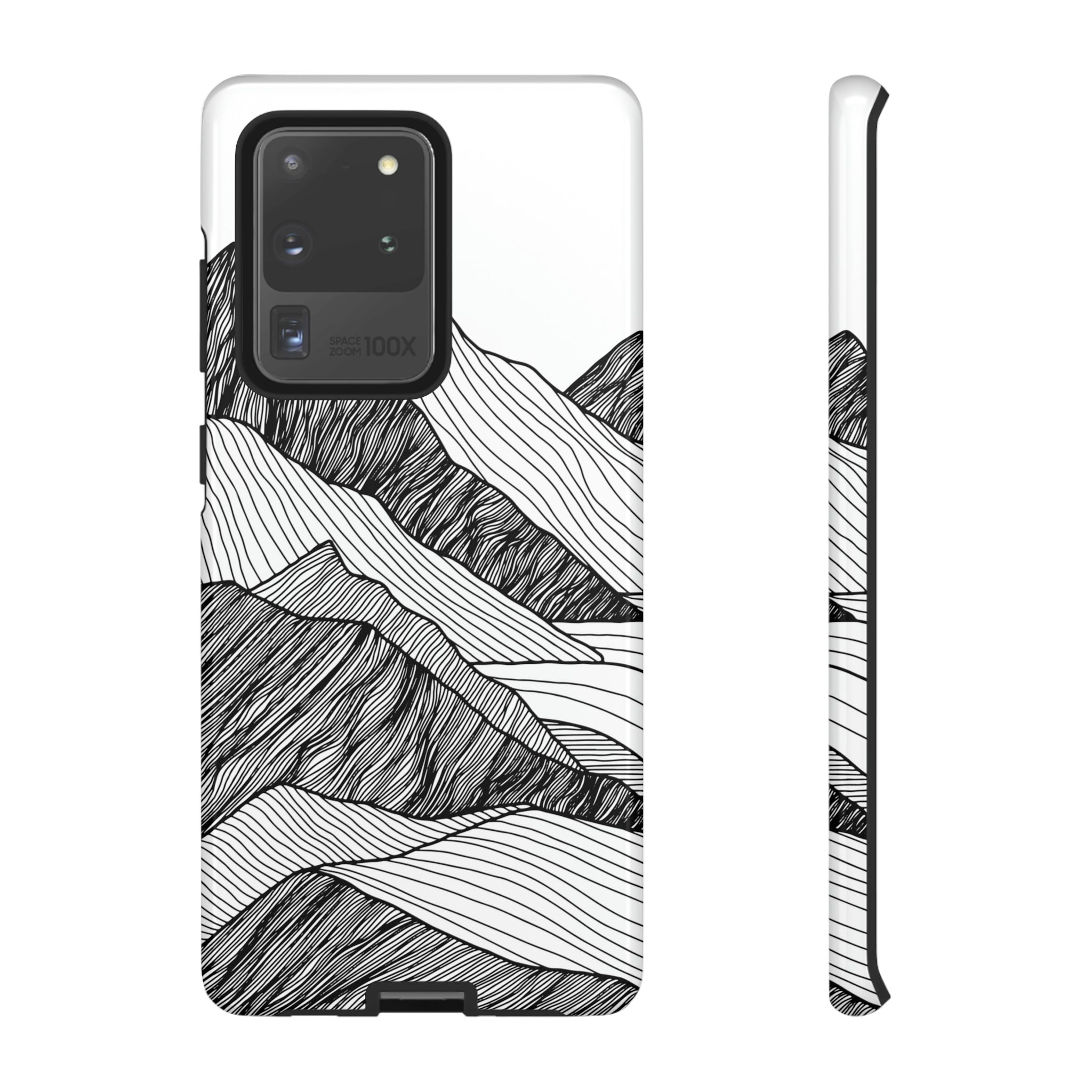 Mountain Line Art Android Case (Protective) Samsung Galaxy S20 Ultra Glossy Phone Case