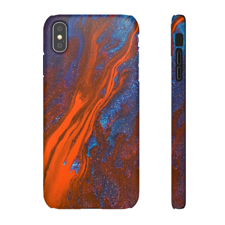 Orange Spikes Ink Art iPhone Case (Slim) iPhone XS MAX Matte Phone Case