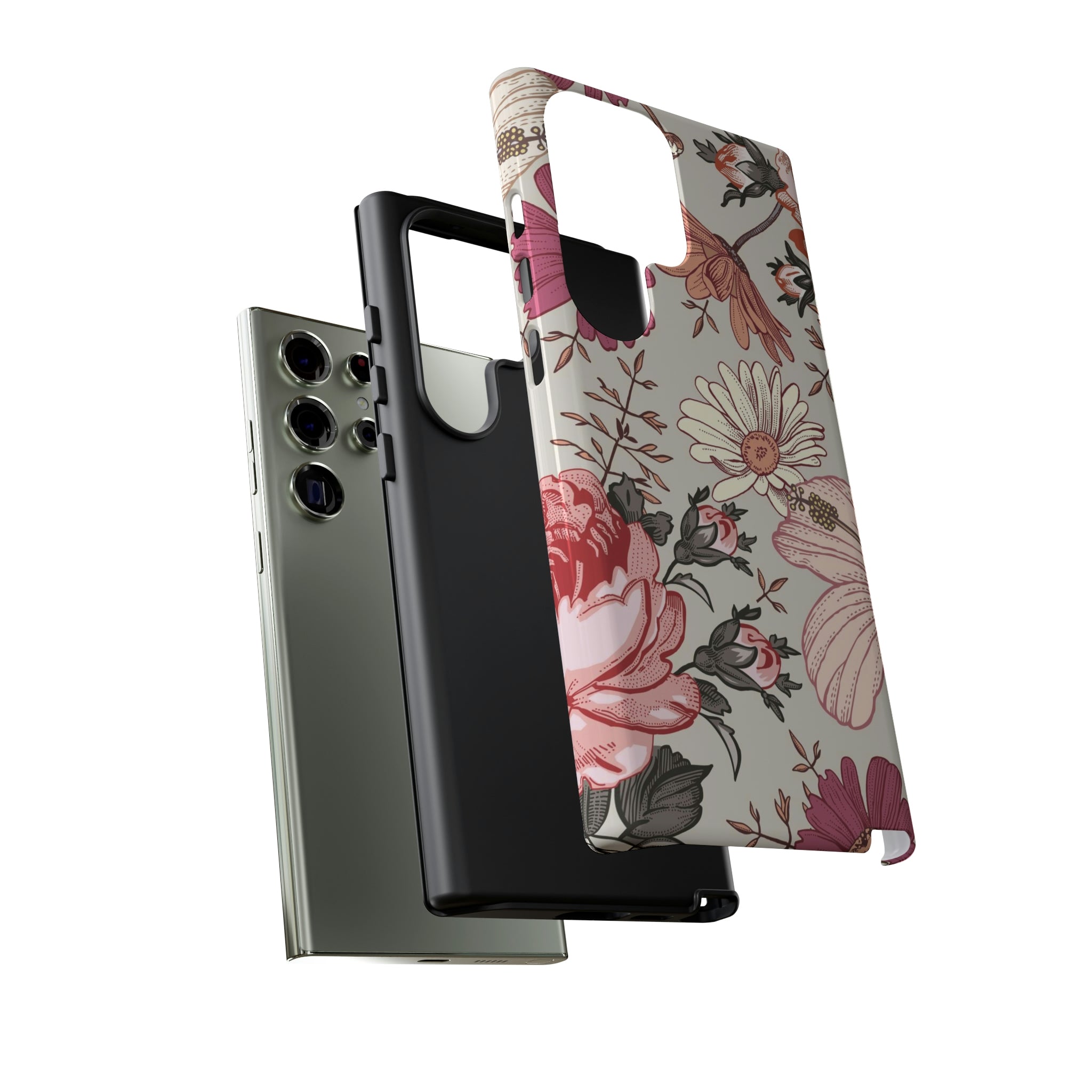 Pink daisies Vintage Flower Samsung Case (Protective) Phone Case