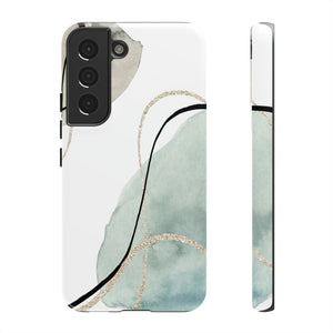 Green Watercolor Android Case (Protective) Samsung Galaxy S22 Glossy Phone Case