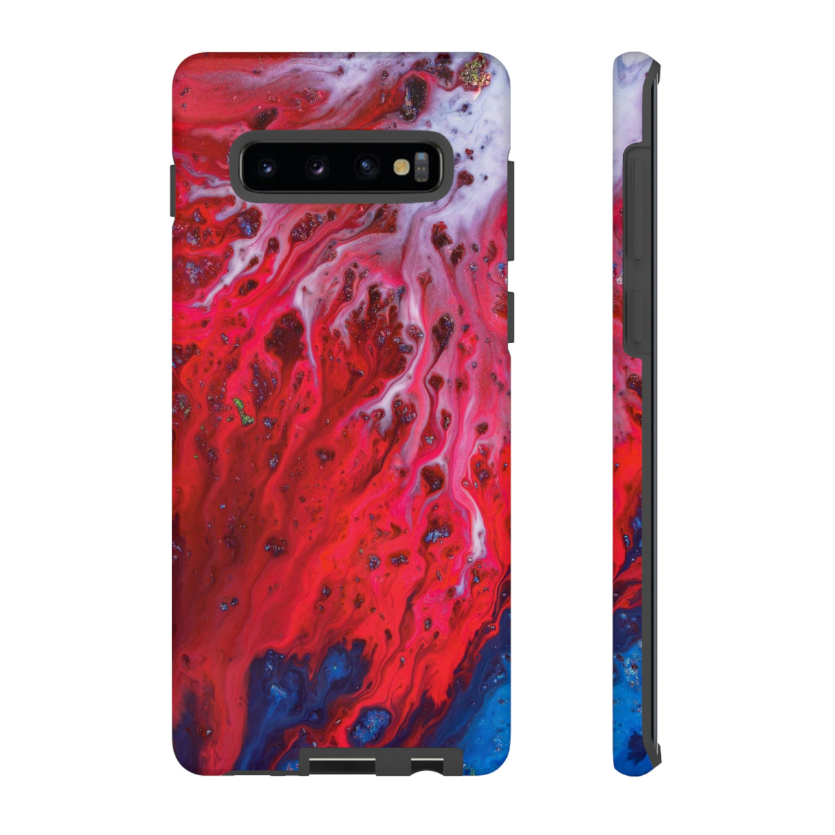 Bright Red Ink Art Android Case (Protective) Samsung Galaxy S10 Plus Matte Phone Case