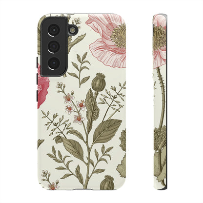 Poppy Purple Vintage Flower Samsung Case (Protective) Samsung Galaxy S22 Matte Phone Case