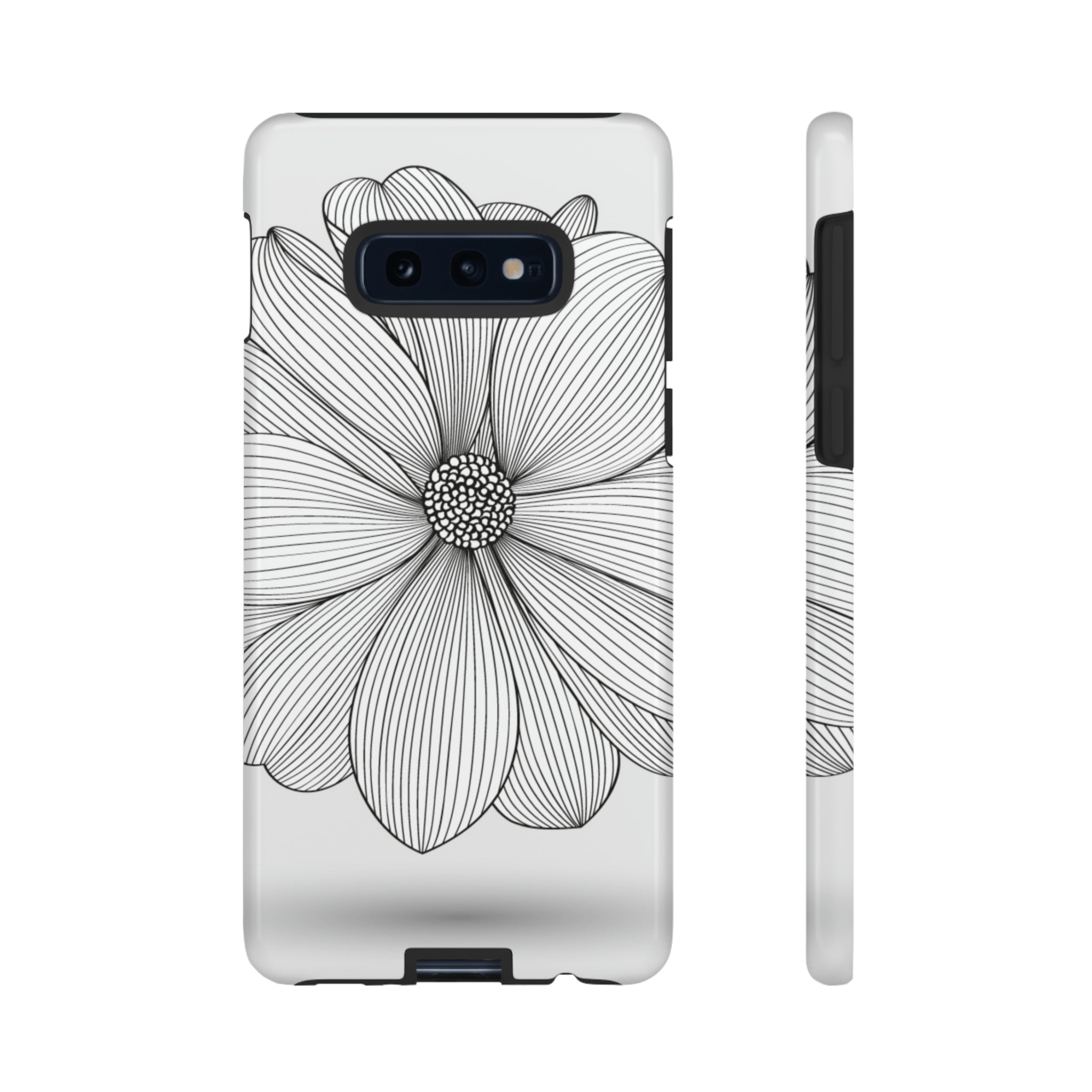 Black n White Dahlia Android Case (Protective) Samsung Galaxy S10E Glossy Phone Case