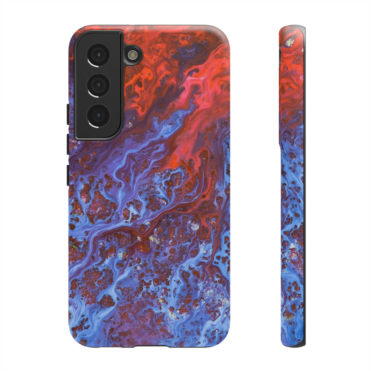 Blue Lava Ink Art Android Case (Protective) Samsung Galaxy S22 Matte Phone Case