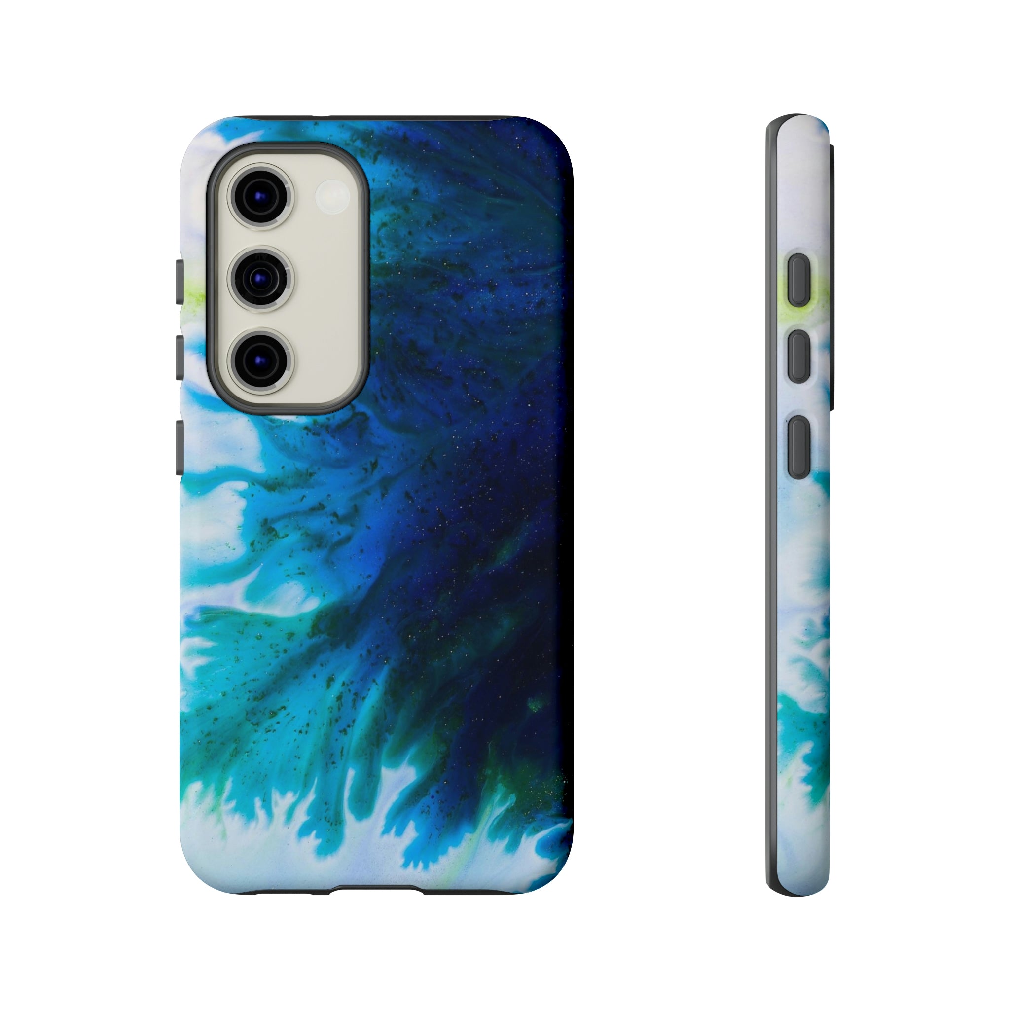 Blue Liquid Ink Art Android Case (Protective) Samsung Galaxy S23 Matte Phone Case