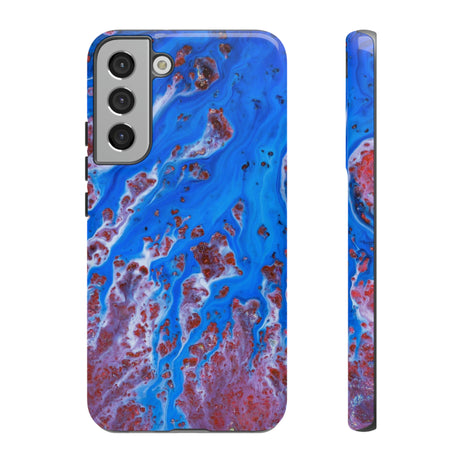 Bright Blue Ink Art Android Case (Protective) Samsung Galaxy S22 Plus Glossy Phone Case