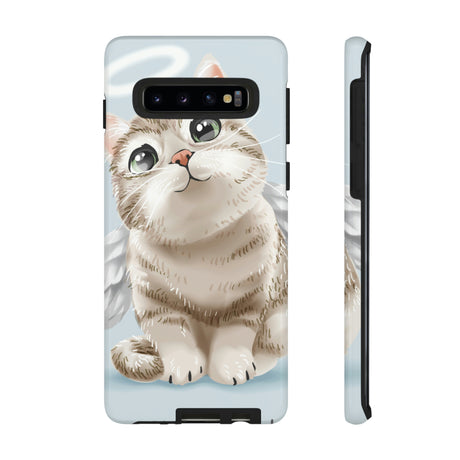 Cute Angel Cat Android Case (Protective) Samsung Galaxy S10 Glossy Phone Case