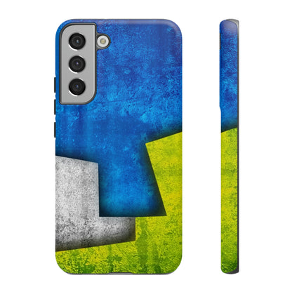 Blue Abstract Art Android Case (Protective) Samsung Galaxy S22 Plus Matte Phone Case