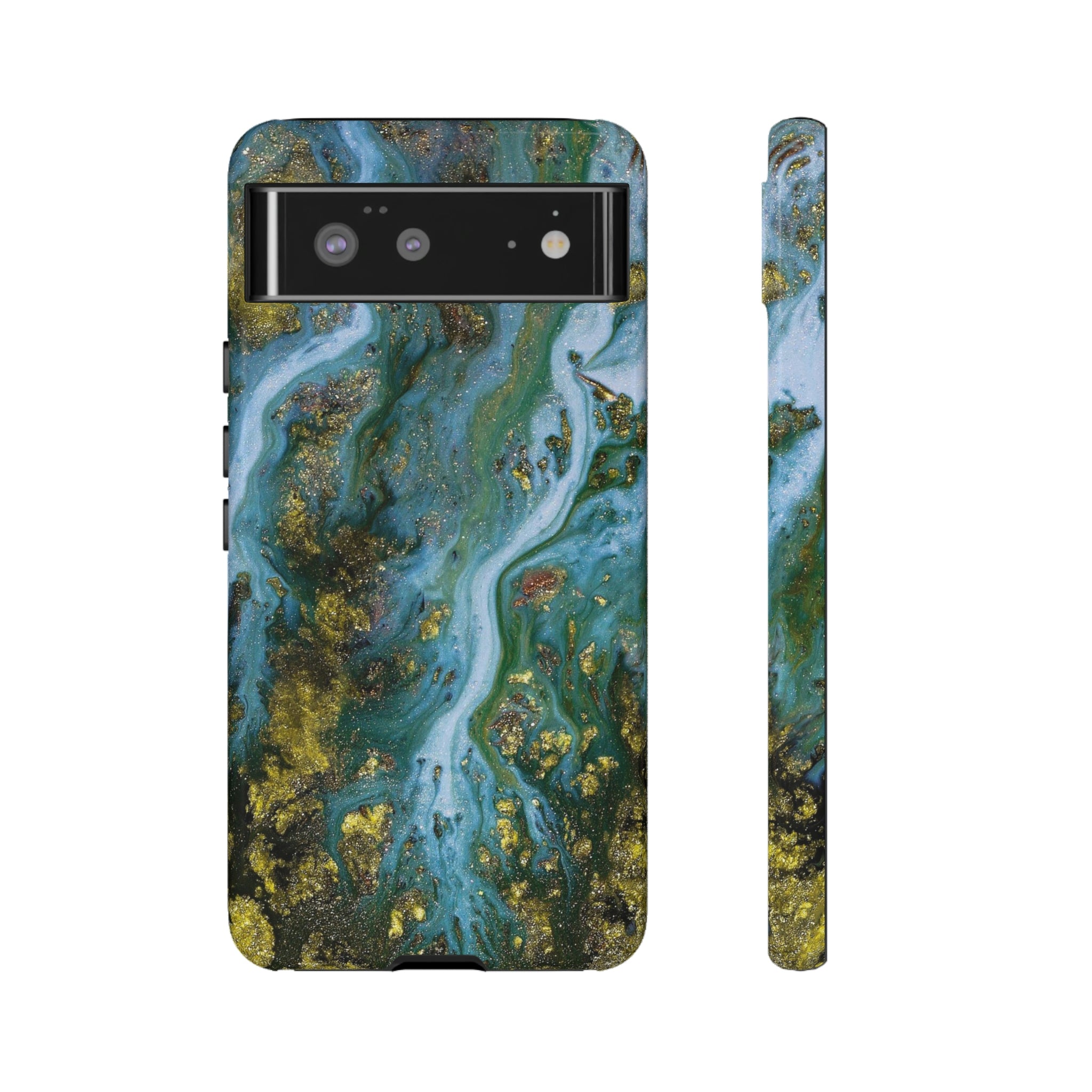 Ocean Blue Ink Art Android Case (Protective) Google Pixel 6 Glossy Phone Case