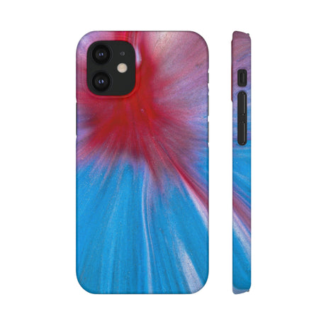 Red Warp Ink Art iPhone Case (Slim) iPhone 12 Mini Glossy Phone Case