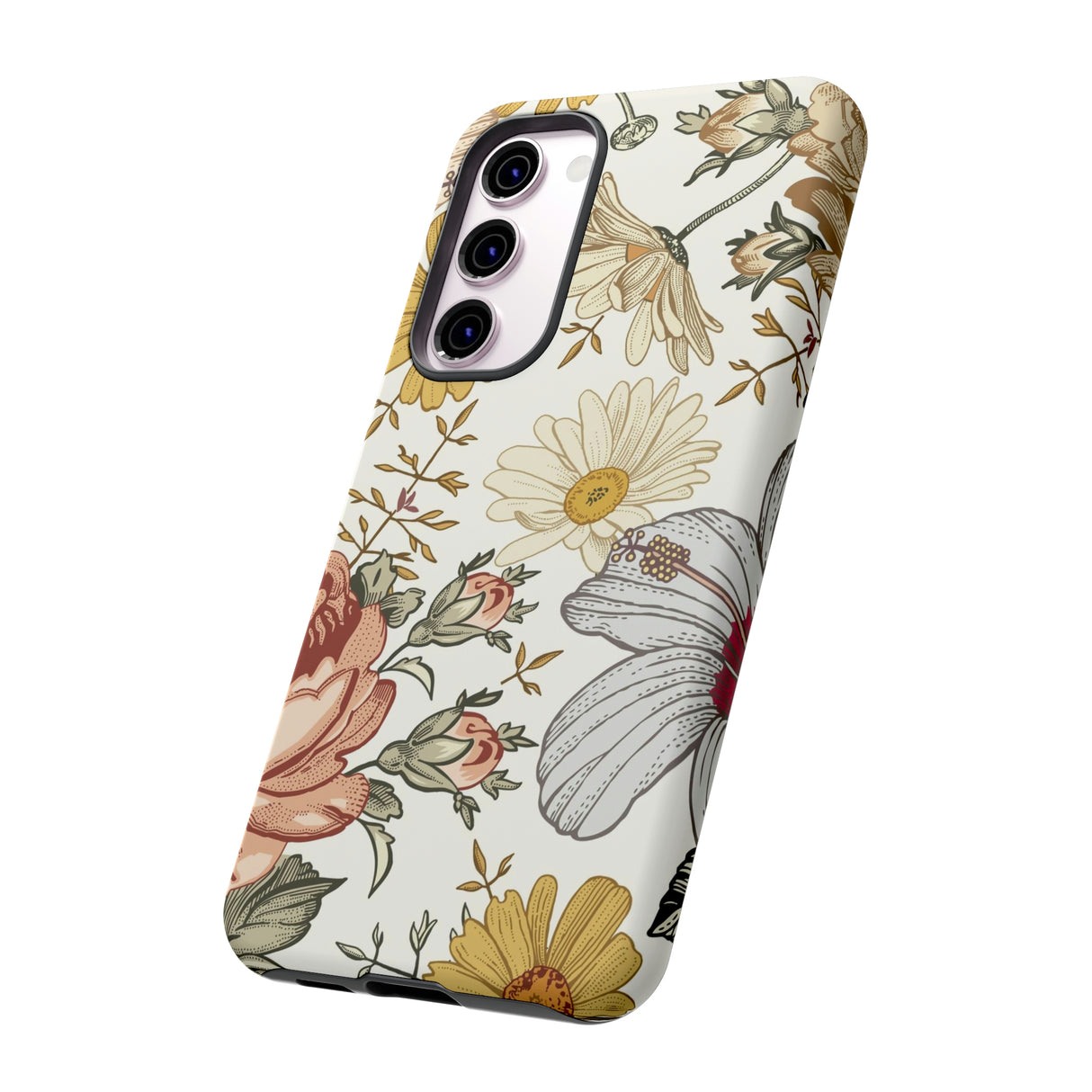 Linear Vintage Flower Samsung Case (Protective) Phone Case