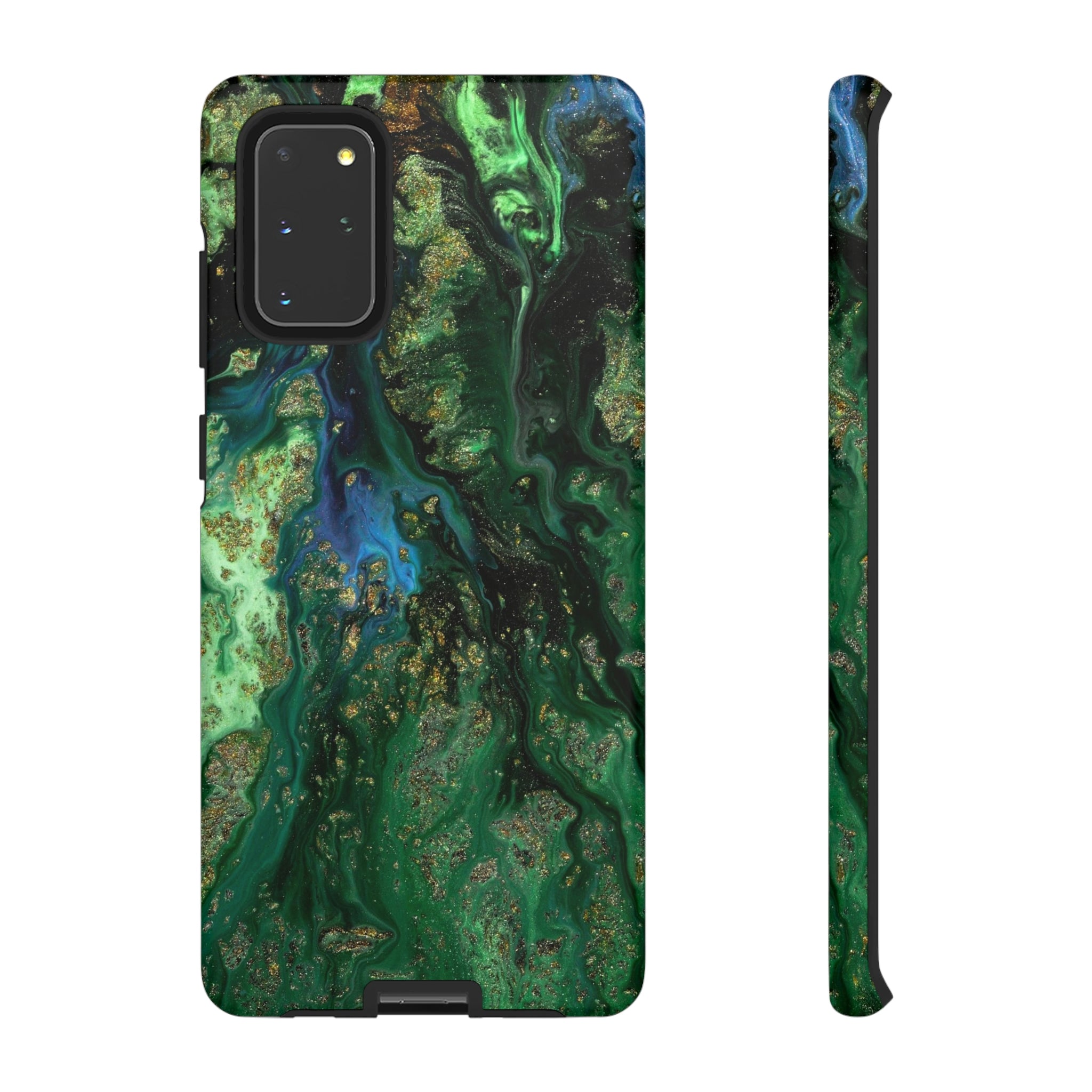 Green Liquid Marble Ink Art Android Case (Protective) Samsung Galaxy S20+ Matte Phone Case