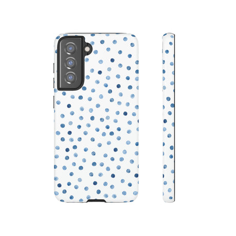 Blue Dots Pattern Android Case (Protective) Samsung Galaxy S21 FE Matte Phone Case