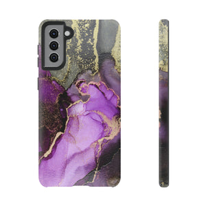 Purple Marble & Gold Android Case (Protective) Samsung Galaxy S21 Plus Matte Phone Case