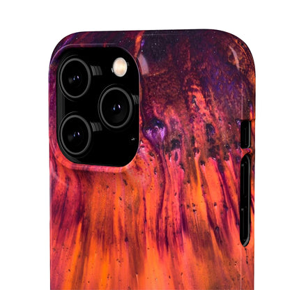 Orange Flow Ink Art iPhone Case (Slim) Phone Case