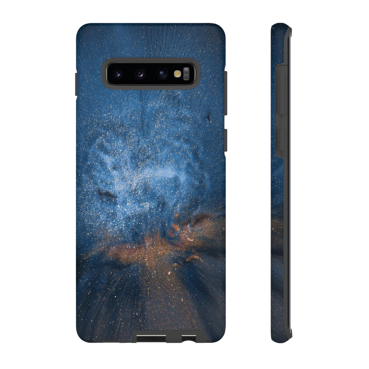 Blue Stardust Ink Art Android Case (Protective) Samsung Galaxy S10 Plus Matte Phone Case