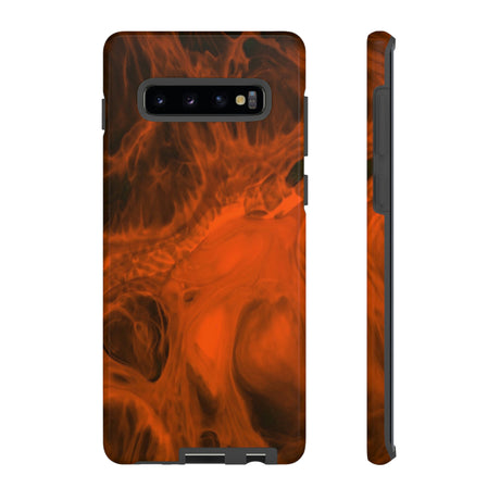 Red Flame Ink Art Android Case (Protective) Samsung Galaxy S10 Plus Glossy Phone Case