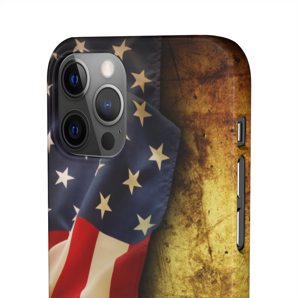 Close up of American flag Samsung/iPhone (Slim) iPhone 12 Pro Glossy Phone Case