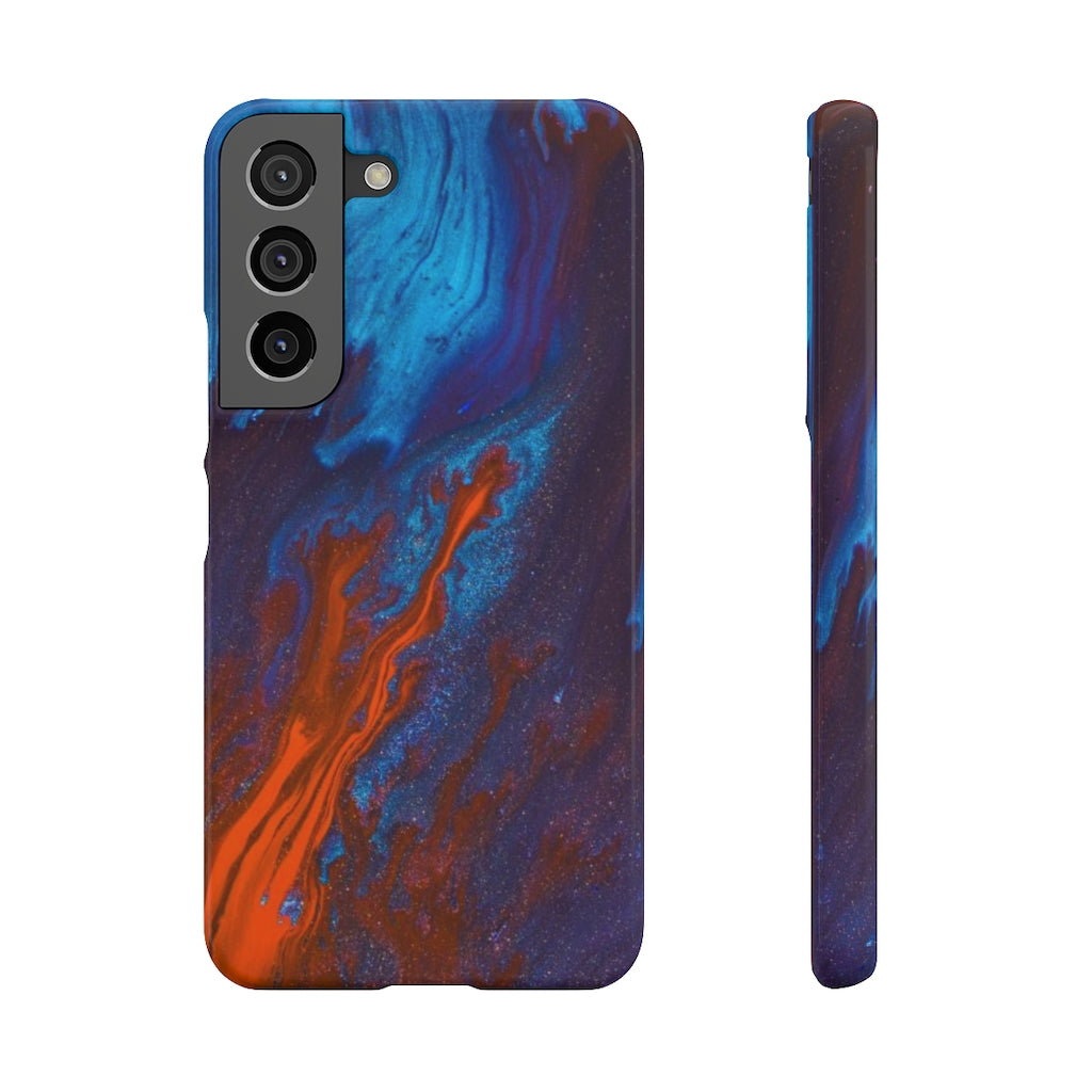 Orange Flame Ink Art Android Case (Slim) Samsung Galaxy S22 Glossy Phone Case