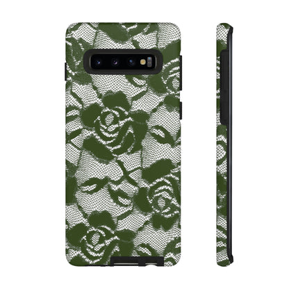 Green Rose Lace Gothic Flower Samsung Case (Protective) Samsung Galaxy S10 Matte Phone Case