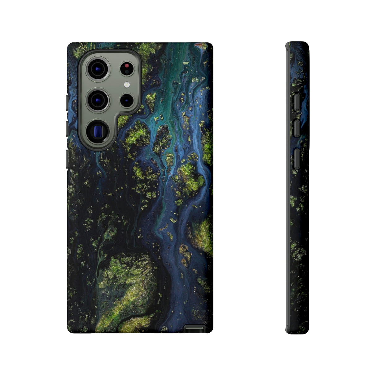 Blue Cosmos Ink Art Android Case (Protective) Samsung Galaxy S23 Ultra Matte Phone Case