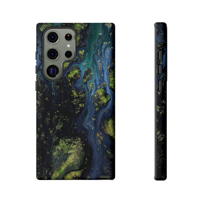 Blue Cosmos Ink Art Android Case (Protective) Samsung Galaxy S23 Ultra Matte Phone Case