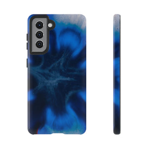 Blue Star Marble Ink Art Android Case (Protective) Samsung Galaxy S21 Glossy Phone Case