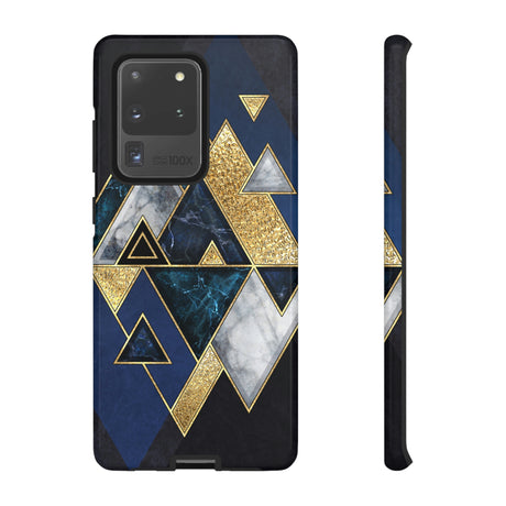 Dark Blue Geometric Android Case (Protective) Samsung Galaxy S20 Ultra Glossy Phone Case