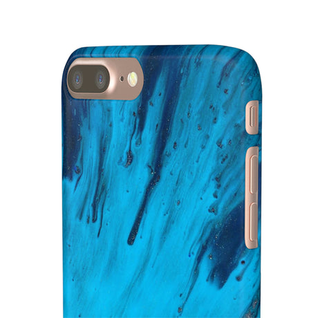 Light Blue Ink Art iPhone Case (Slim) Phone Case