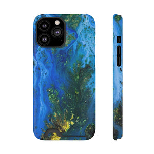 Blue Globe Ink Art iPhone Case (Card) iPhone 13 Pro Max Glossy Without gift packaging Phone Case