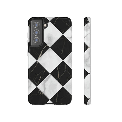 Check Marble Android Case (Protective) Samsung Galaxy S21 FE Glossy Phone Case