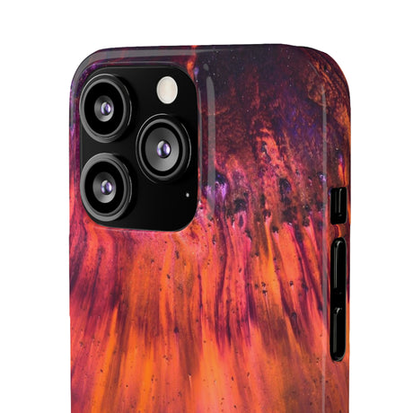 Orange Flow Ink Art iPhone Case (Slim) Phone Case