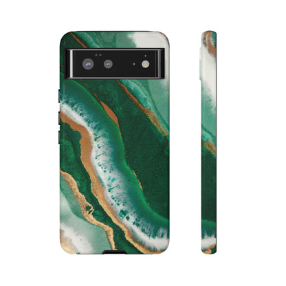 Green & Gold Epoxy Android Case (Protective) Google Pixel 6 Glossy Phone Case