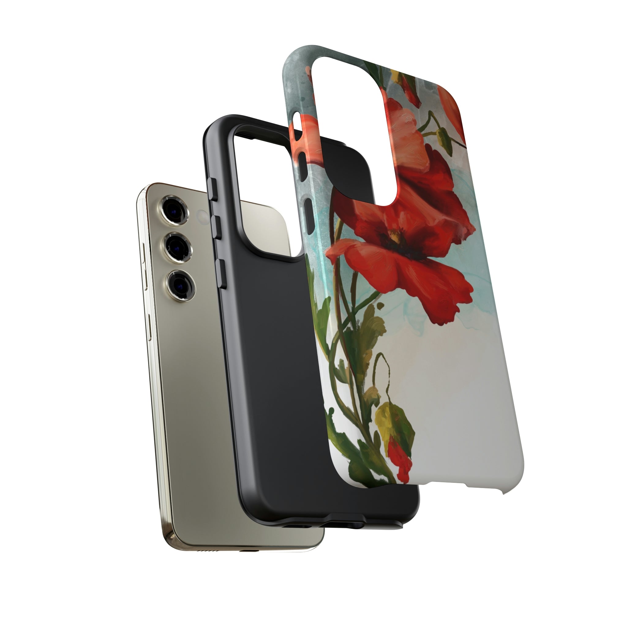 Poppy Flower Drawing Android Case (Protective) Phone Case