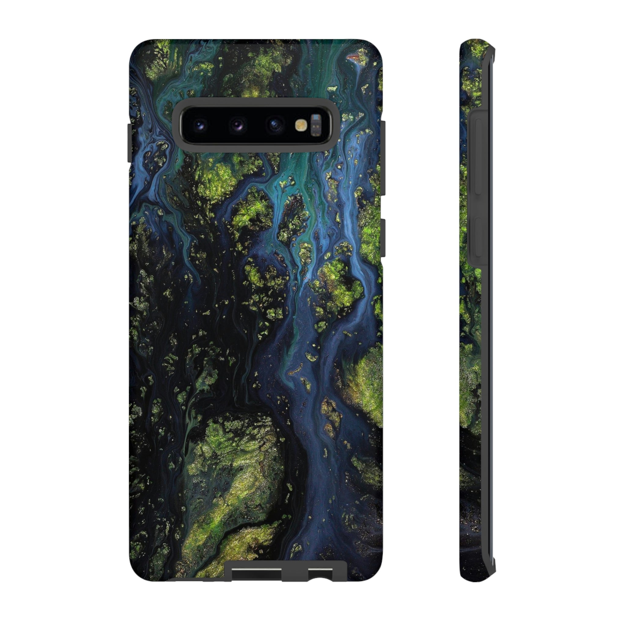 Blue Cosmos Ink Art Android Case (Protective) Samsung Galaxy S10 Plus Matte Phone Case