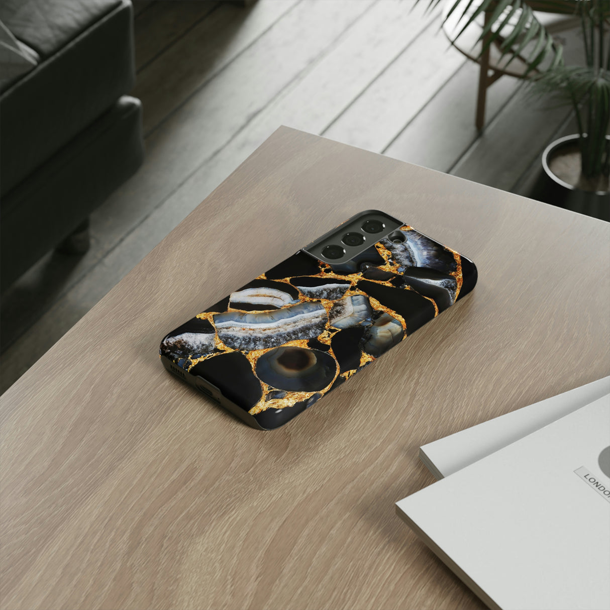 Dark Agate Marble Android Case (Protective) Phone Case