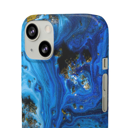 Blue Ice Melt Ink Art iPhone Case (Slim) Phone Case