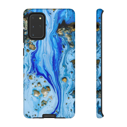 Blue Ice Ink Art Android Case (Protective) Samsung Galaxy S20+ Glossy Phone Case