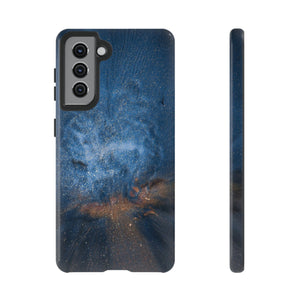 Blue Stardust Ink Art Android Case (Protective) Samsung Galaxy S21 Glossy Phone Case