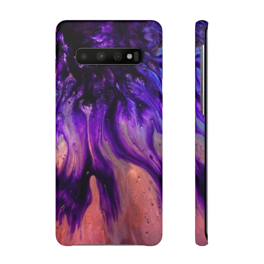 Purple Flow Ink Art Android Case (Slim) Samsung Galaxy S10 Matte Phone Case