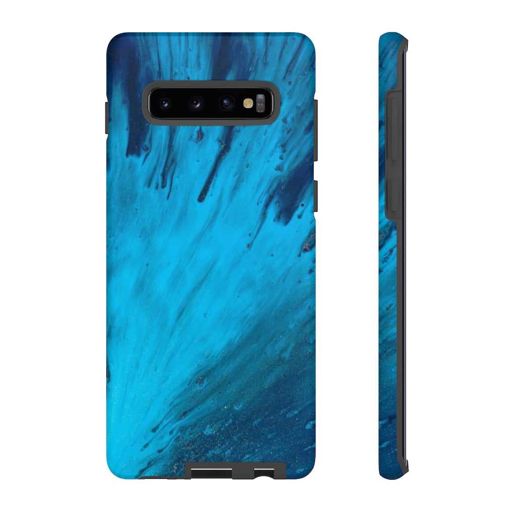 Light Blue Ink Art Android Case (Protective) Samsung Galaxy S10 Plus Matte Phone Case