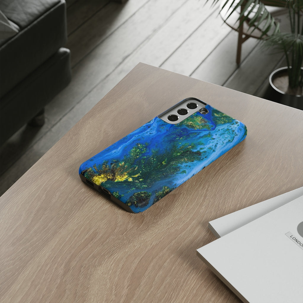 Blue Globe Ink Art Android Case (Protective) Phone Case