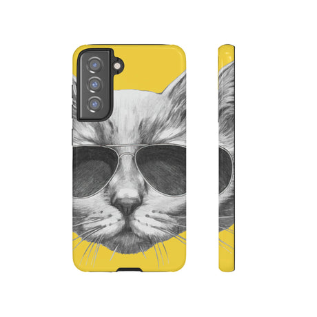 Cool Cat Portrait Android Case (Protective) Samsung Galaxy S21 FE Glossy Phone Case