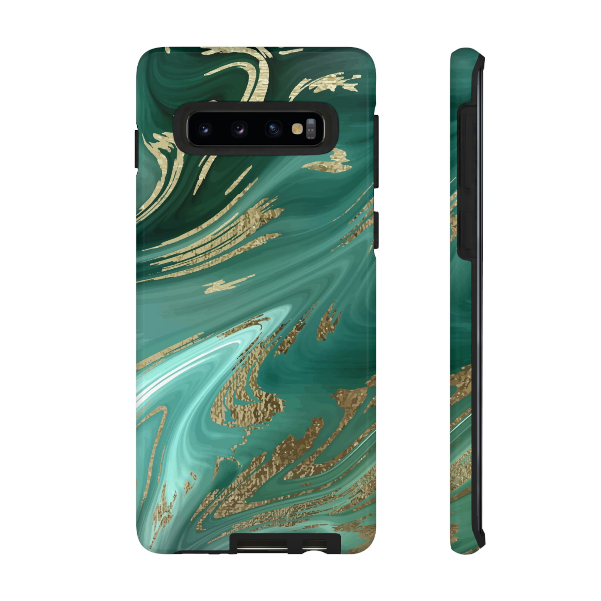 Green Marble Android Case (Protective) Samsung Galaxy S10 Glossy Phone Case