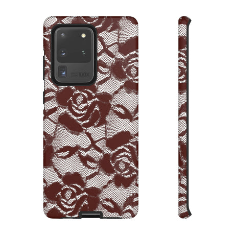 Red Rose Lace Gothic Flower Samsung Case (Protective) Samsung Galaxy S20 Ultra Matte Phone Case