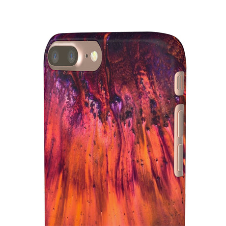 Orange Flow Ink Art iPhone Case (Slim) Phone Case